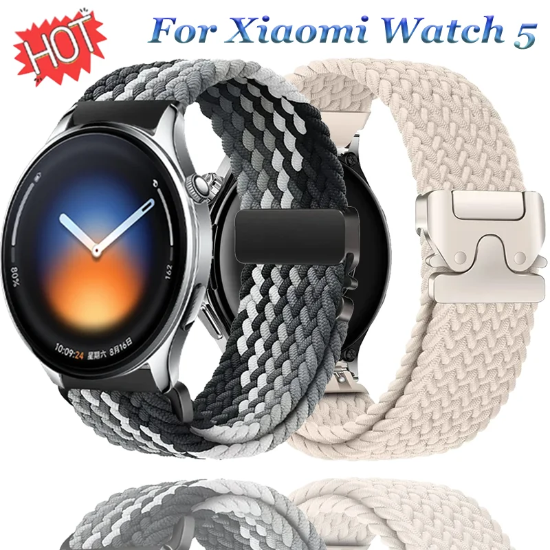 Nylon Braided Band For Xiaomi Watch 5/S4 S3 S2 Parachute Buckle Comfortable Wristband For OPPO Watch X2-S/OnePlus Watch Lite-4-3