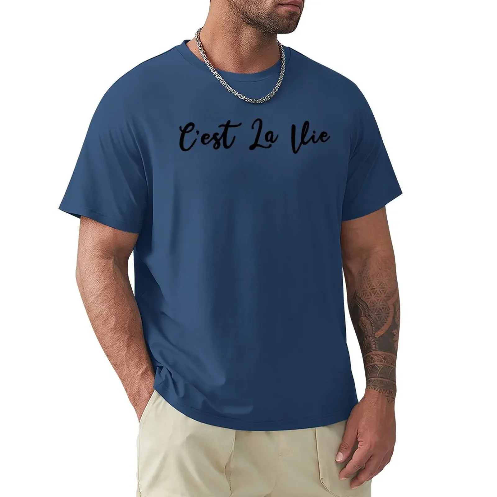 C'est La Vie- That's Life carefree fun French design T-Shirt customizeds customs t shirts men