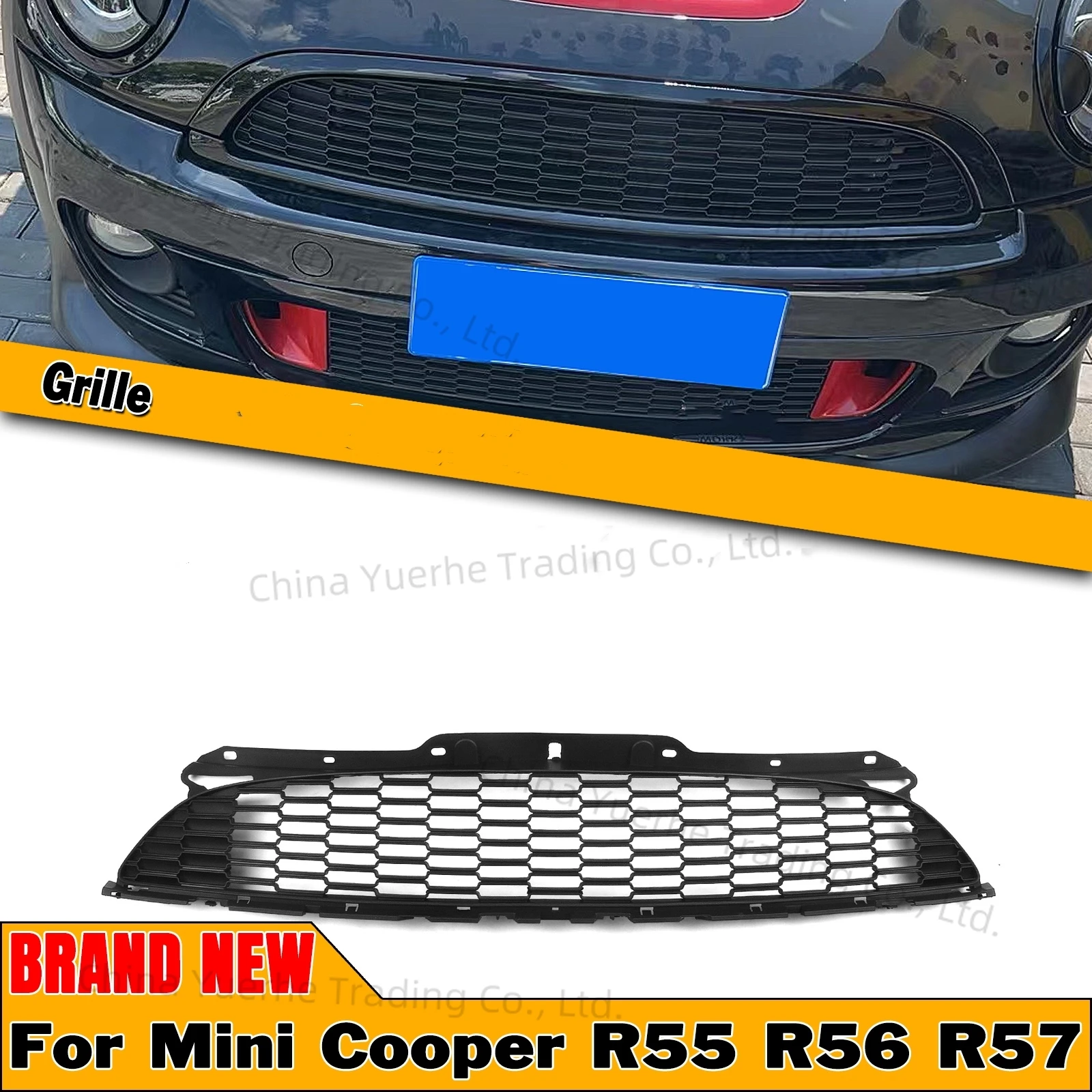 

Передняя решетка гоночного гриля для Mini Cooper S R55 R56 R57/R58/R59 2007-2008 2009 2010-2015, матовая черная сетка верхнего бампера, капота