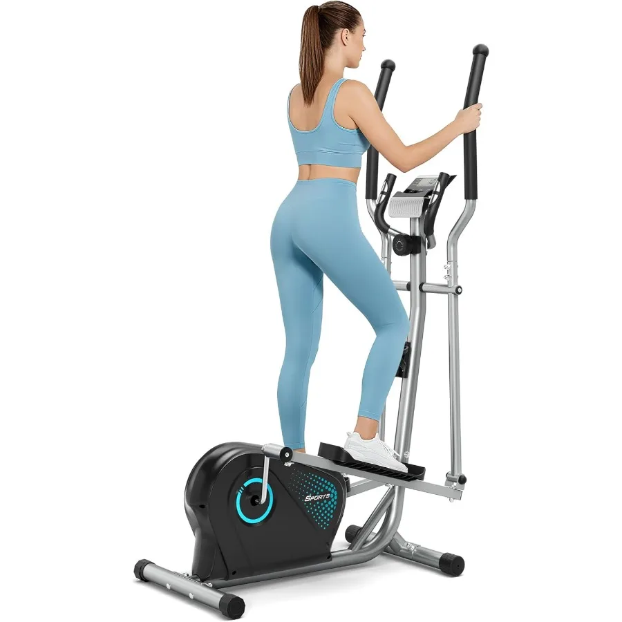 Máquina elíptica Máquina de ejercicio elíptica ultrasilenciosa para el hogar Entrenador elíptico con volante de inercia de 6 KG 16 niveles de resistencia Ellipt