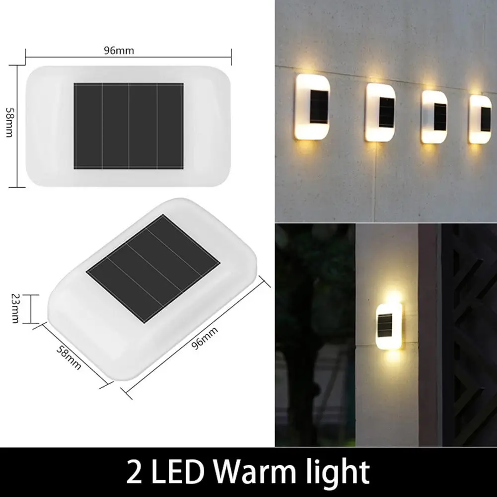 Lámpara Solar de pared para exteriores, luz nocturna impermeable para jardín, patios, parques, balcón, decoración de paisaje, 4 piezas