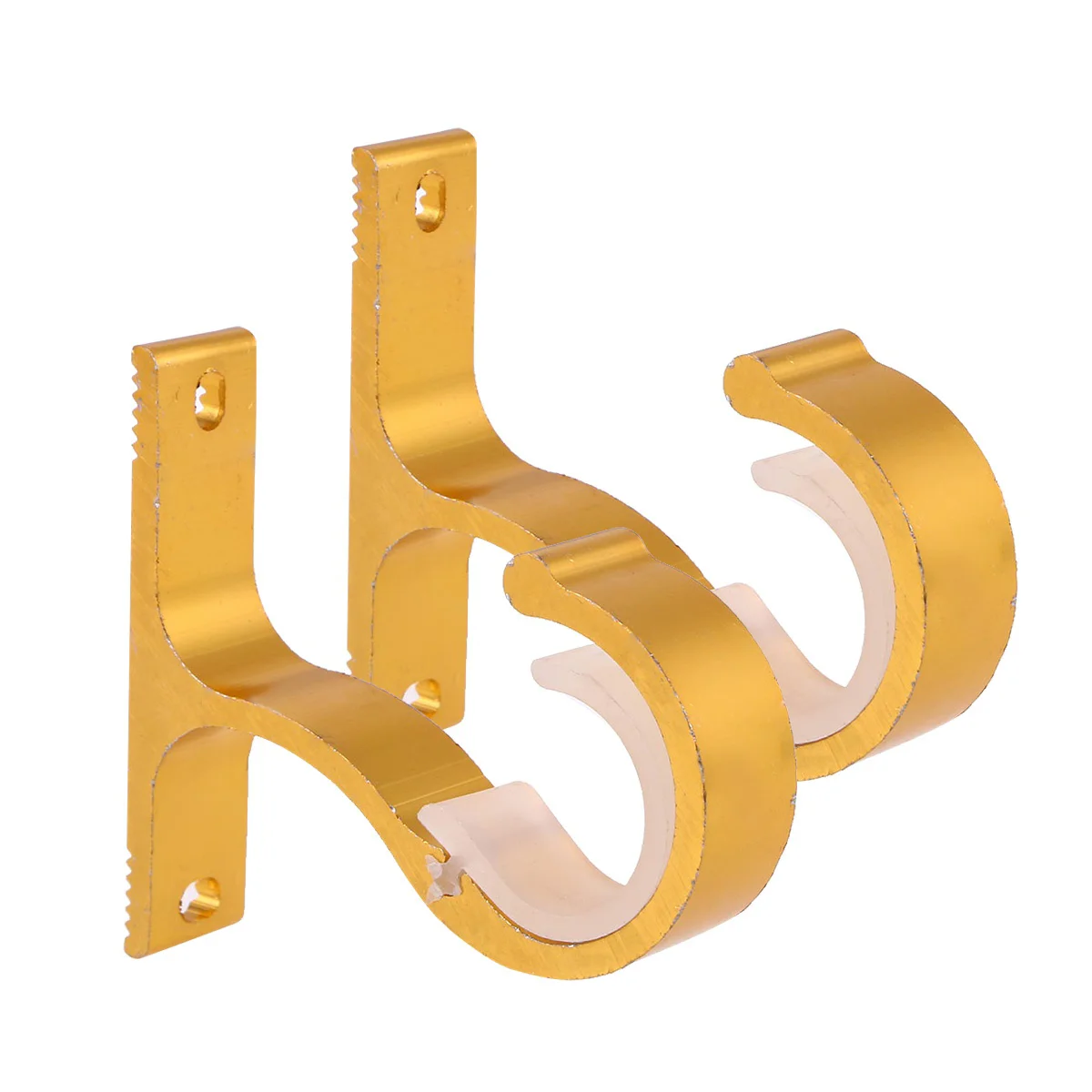 2 PCS Curtain Rod Bracket Aluminum Alloy Heavy Duty Clothes Wall Hook Double Camera