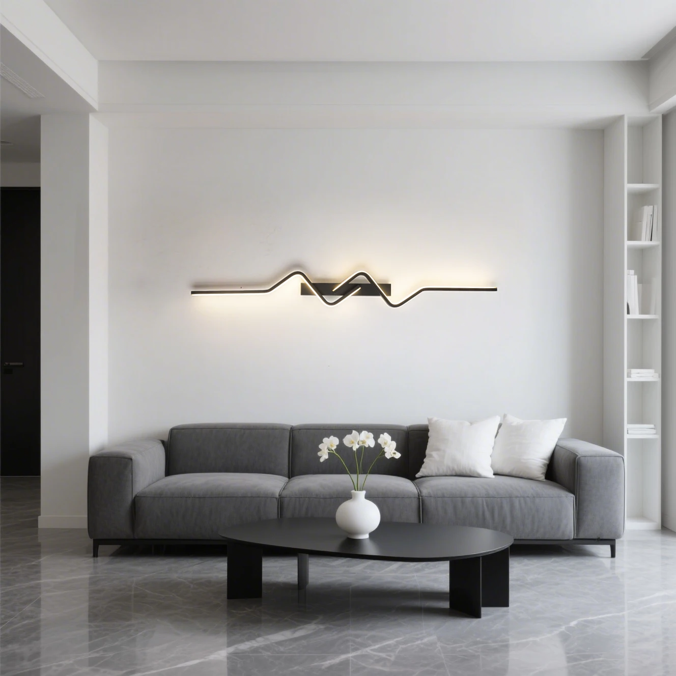 Wall Light Modern 60/80/100cm Long LED Light Black Wall Lamp Bedroom Living Room Corridor Interior Lighting Home Decor Lighting