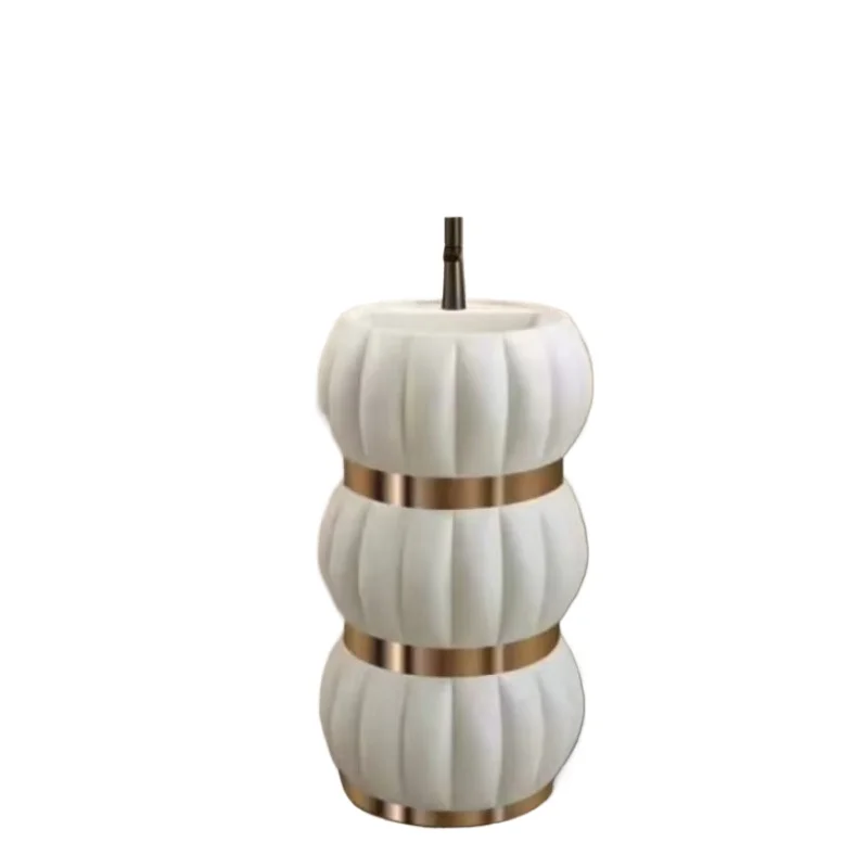 

Modern Luxury Rose Gold Artificial Stone Freestanding Floor Base Washbasin Sink