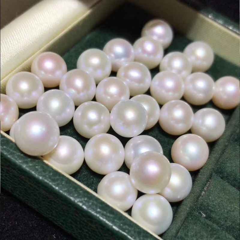 Zhuji Cultured edison pearl Natural Freshwater Pearl beads High Luster Half Drilled Loose Pearls for Jewelry Making