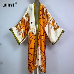 WINYI kimono Africa summer bohemian print beachwear Cardigan sexy Holiday loose swimsuit evening dress vestidos playa cover-ups