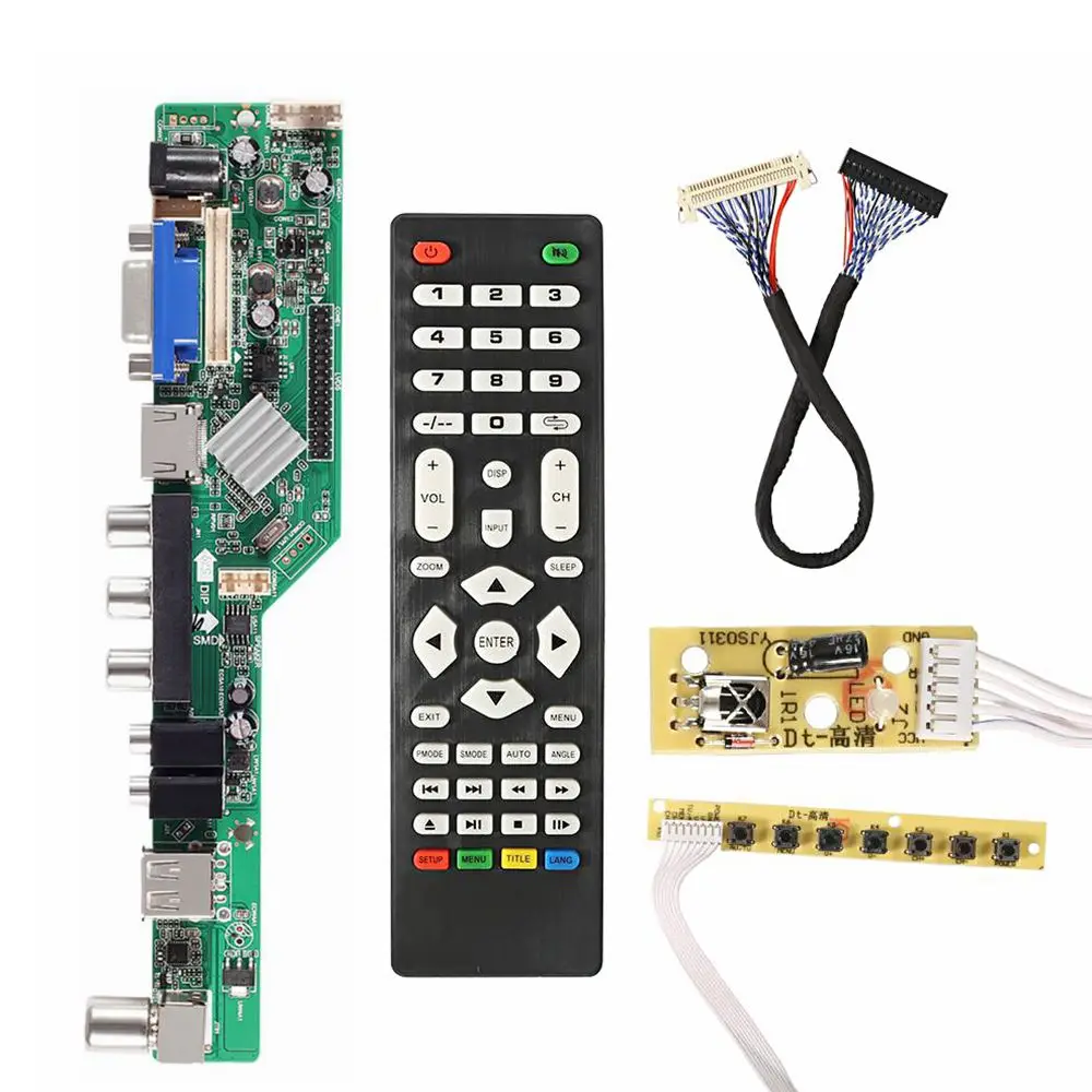 NEW Universal Scaler Kit 3663 TV Controller Driver Board Digital Signal DVB-C DVB-T2 DVB-T Universal LCD UPGRADE 3463A With Lvds