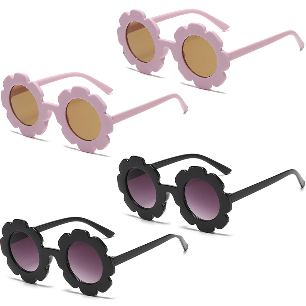 

4Pcs Comfortable Flower Shape Photo Props for Sunglasses Kids Party Beach Gathering Party Sunglasses For Kids Reusable