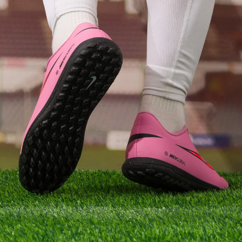 Nike Magenta Soccer Cleats for Men Firm Ground Football Shoes Professional High Grips Soccer Shoes Breathable Sneakers