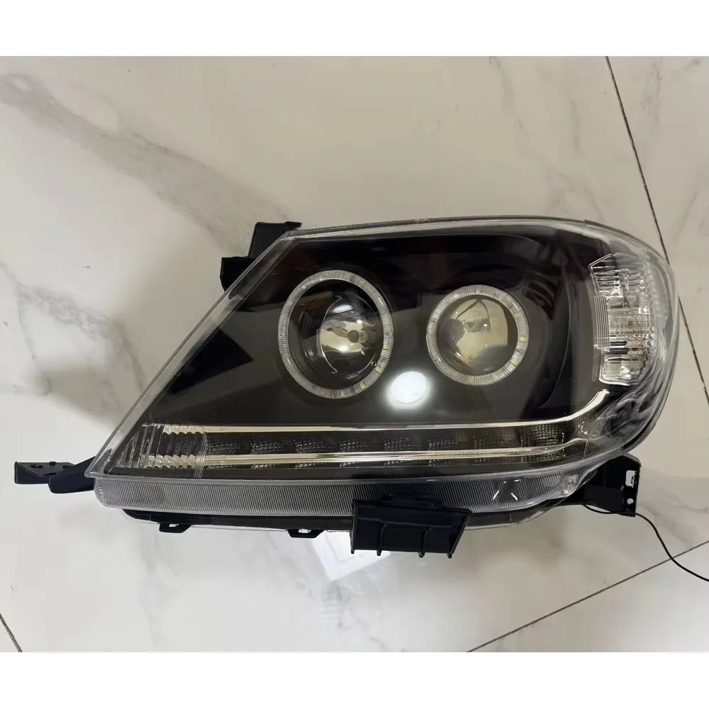 2Pcs LED Headlights For Toyota Hilux Vigo 2008-2014 Facelift Angel Eye Daytime Running Light Black Housing - view 3