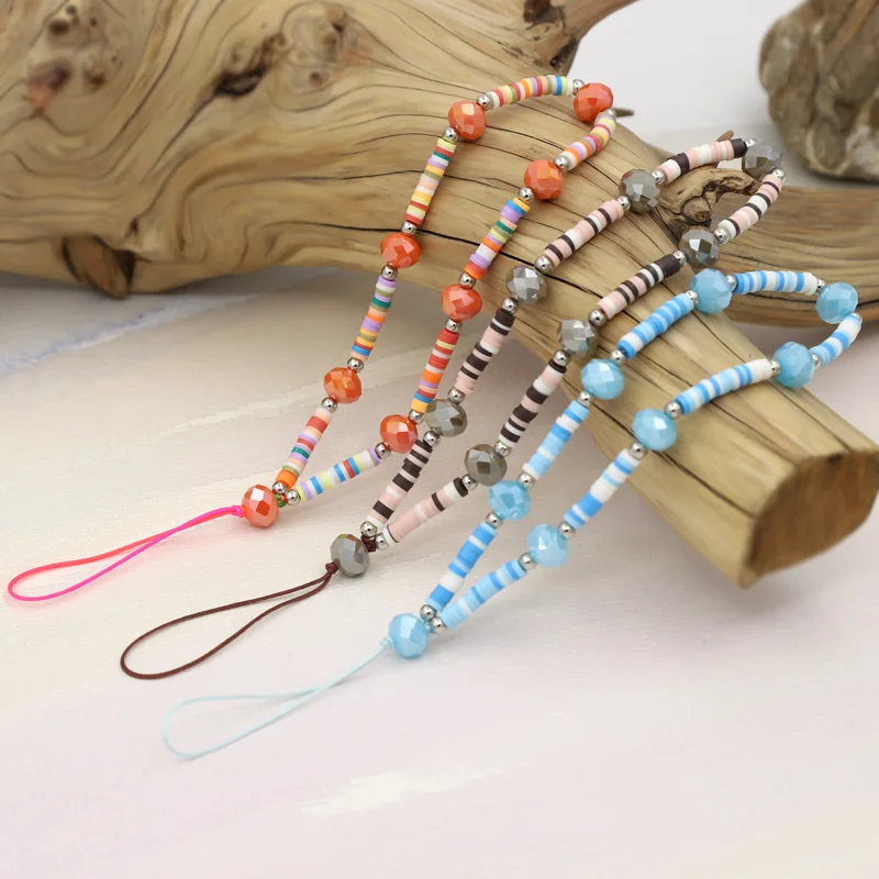 VONNOR Boho Colorful Clay Mobile Phone Chain Women Anti-lost Phone Hanging Rope Trendy  Accessories Phone Charm Lanyard
