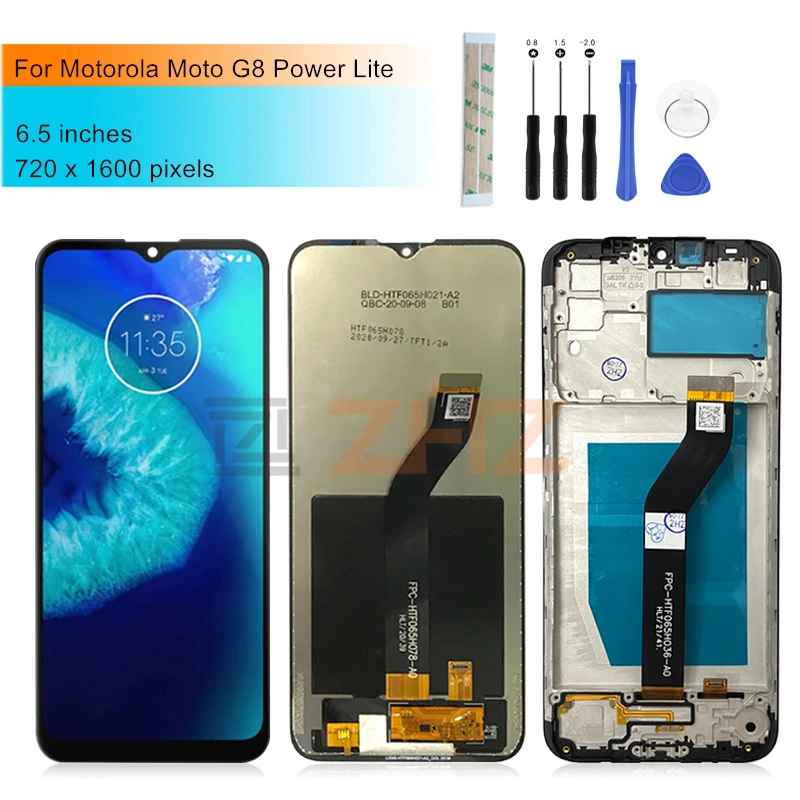 For Motorola Moto G8 Power Lite LCD Display Touch Screen Digitizer Assembly XT2055-2 Display Replacement Repair Parts Free Tools