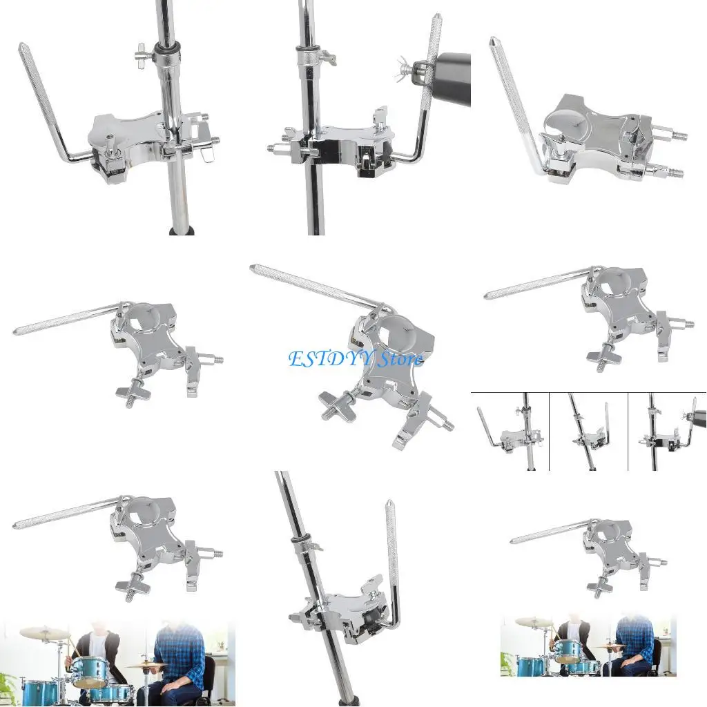 

G6DE Metal Cowbell Holder Expansion Clip Drum Stand Connecting Bracket Clamps