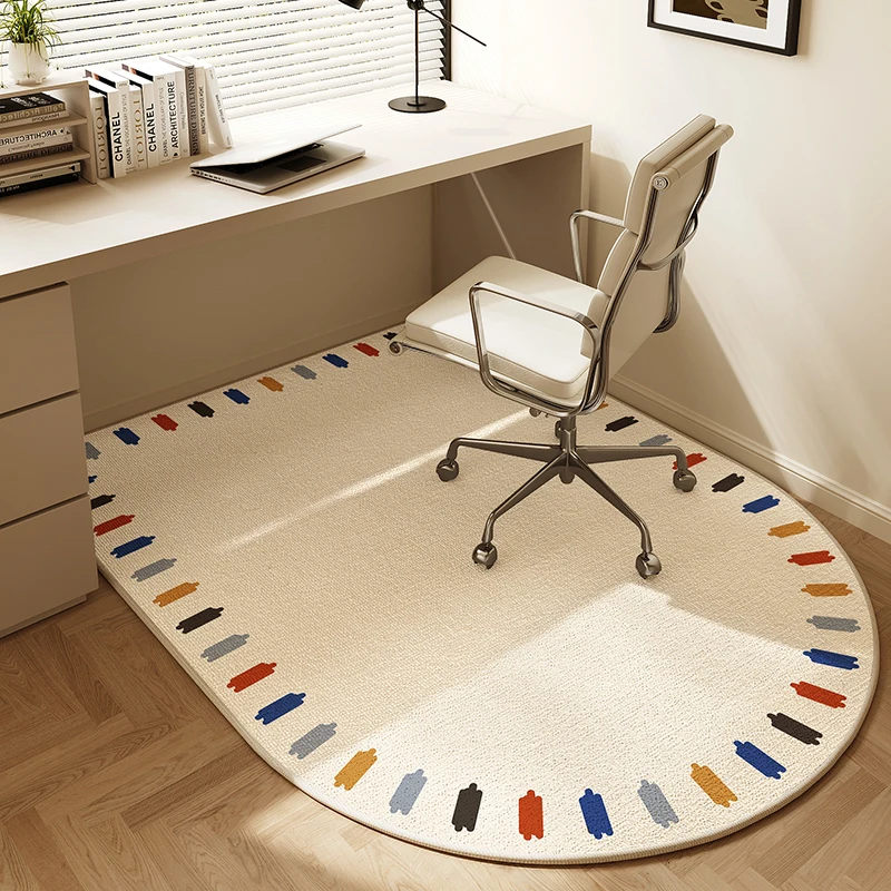 VIKAMA Non Slip Office Chair Mat for Hardwood Floor Bohemian Beige Desk Chair Mat Arch Rolling Chairs Mats for Office Home Decor