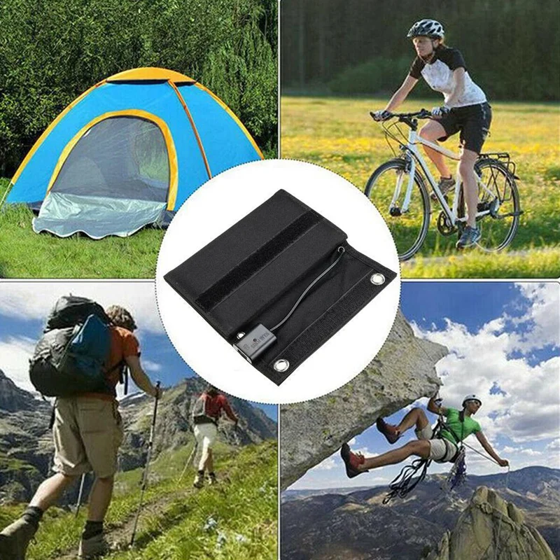 Panneau solaire USB pliable portable, cellule solaire pliante, chargeur de panneau solaire étanche, alimentation mobile, chargeur de batterie, 10W, 5V