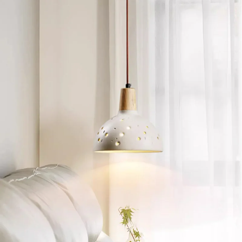 Literary Garden Small Fresh Log Restaurant Design Sense Homestaybar Clothing Microcement Bedroom Bedside Chandelier