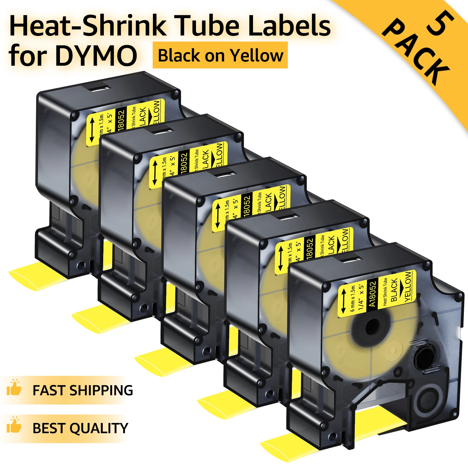 

Лента для этикеток 3/5/10 шт., совместимая с Dymo 18052 18055, термоусадочная трубка, этикетка для DYMO Rhion 4200 5200, устройство для изготовления этикеток