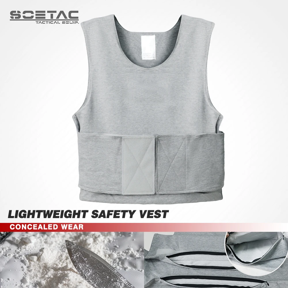 SOETAC Tactical Vest Lightweight Concealed Stab-Proof Vest Jacket Adjustable Protective Gear Armor Vest for Security Guards