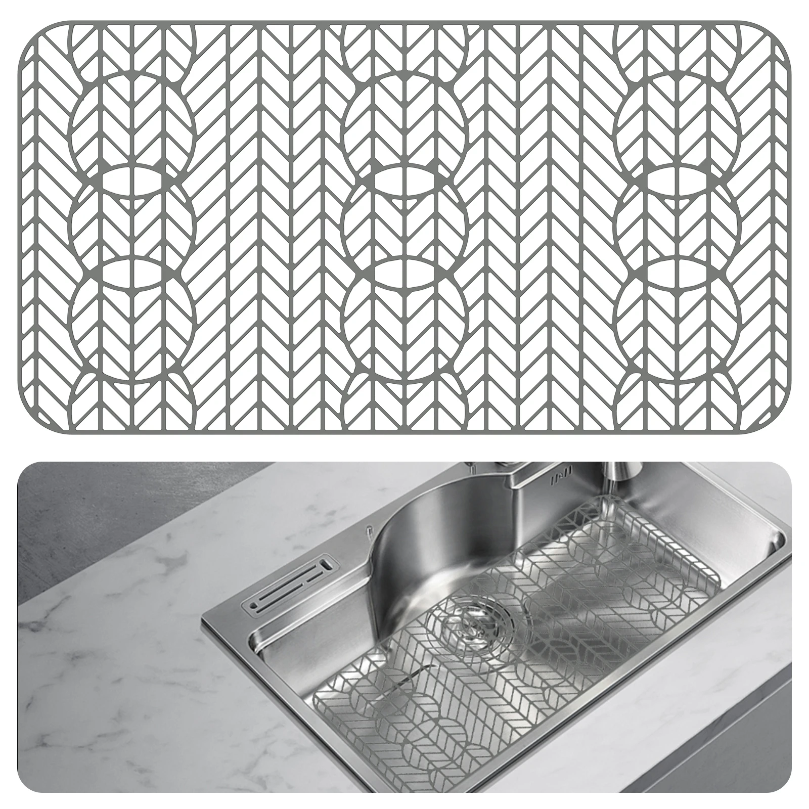 Silikon Waschbecken Schutz Matte Küche Waschbecken Abtropffläche Matte Gitter Geschirr Dish Dry Drain Pad Küche Acce Arbeitsplatte Schutz Pad