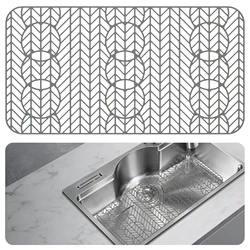 Silicone Sink Protector Mat Kitchen Sink Drainer Mat Grid Tableware Dish Dry Draining Pad Kitchen Acce Countertop Protection Pad