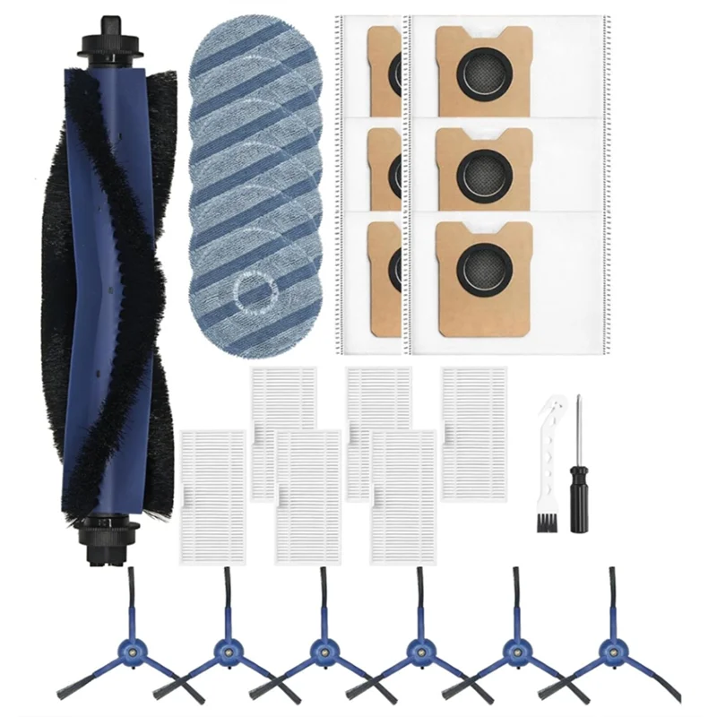 AT19-Robot Vacuum Accessories For Eufy Omni C20-Main Brush, Side Brush, Hepa Filter, Mop Cloth Dust Bags Set