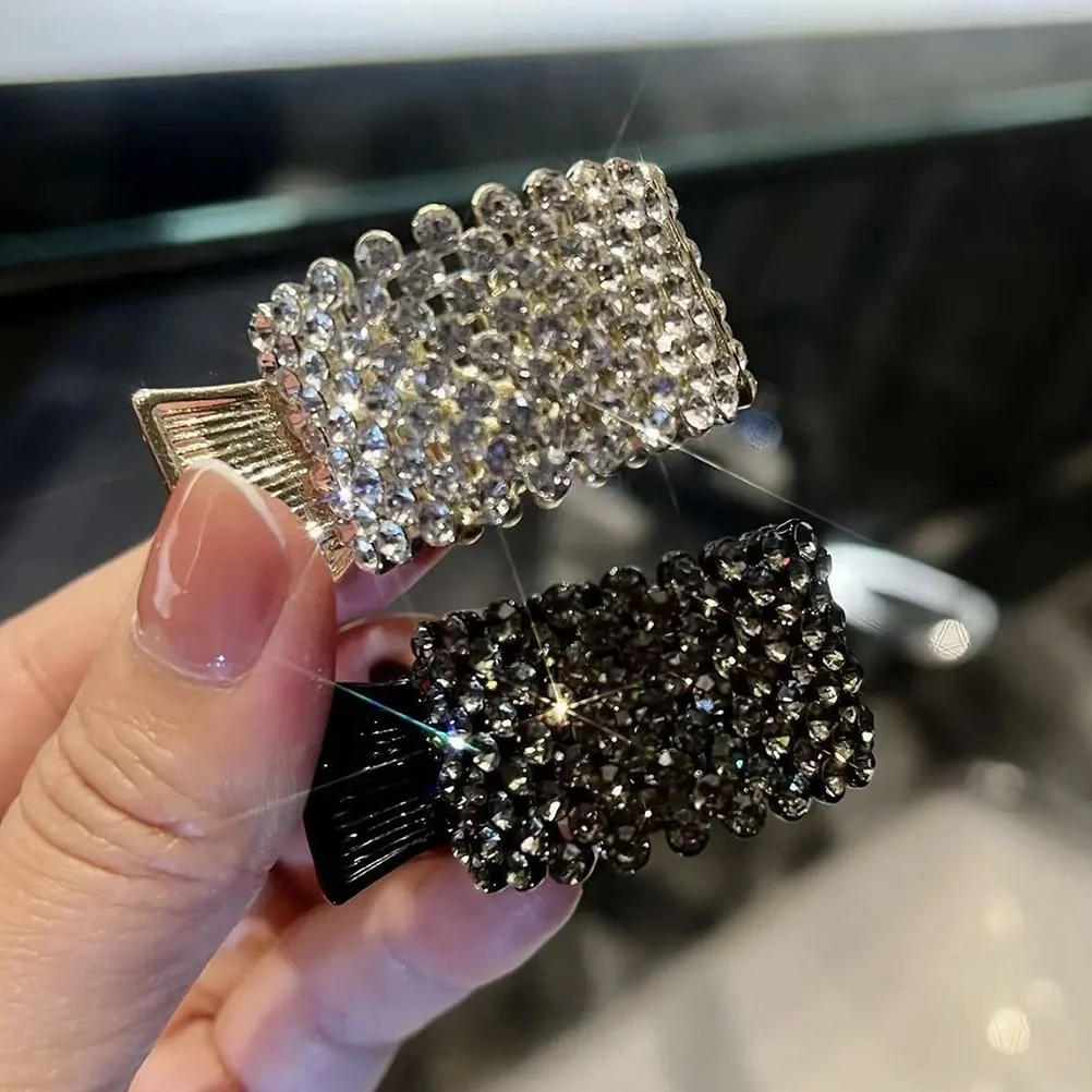 

2Pcs Creative Hair Claw Clip with Diamond Decor Strong Grip Ponytail Jaw Clip for Thick Hair Women Daily Use Gift