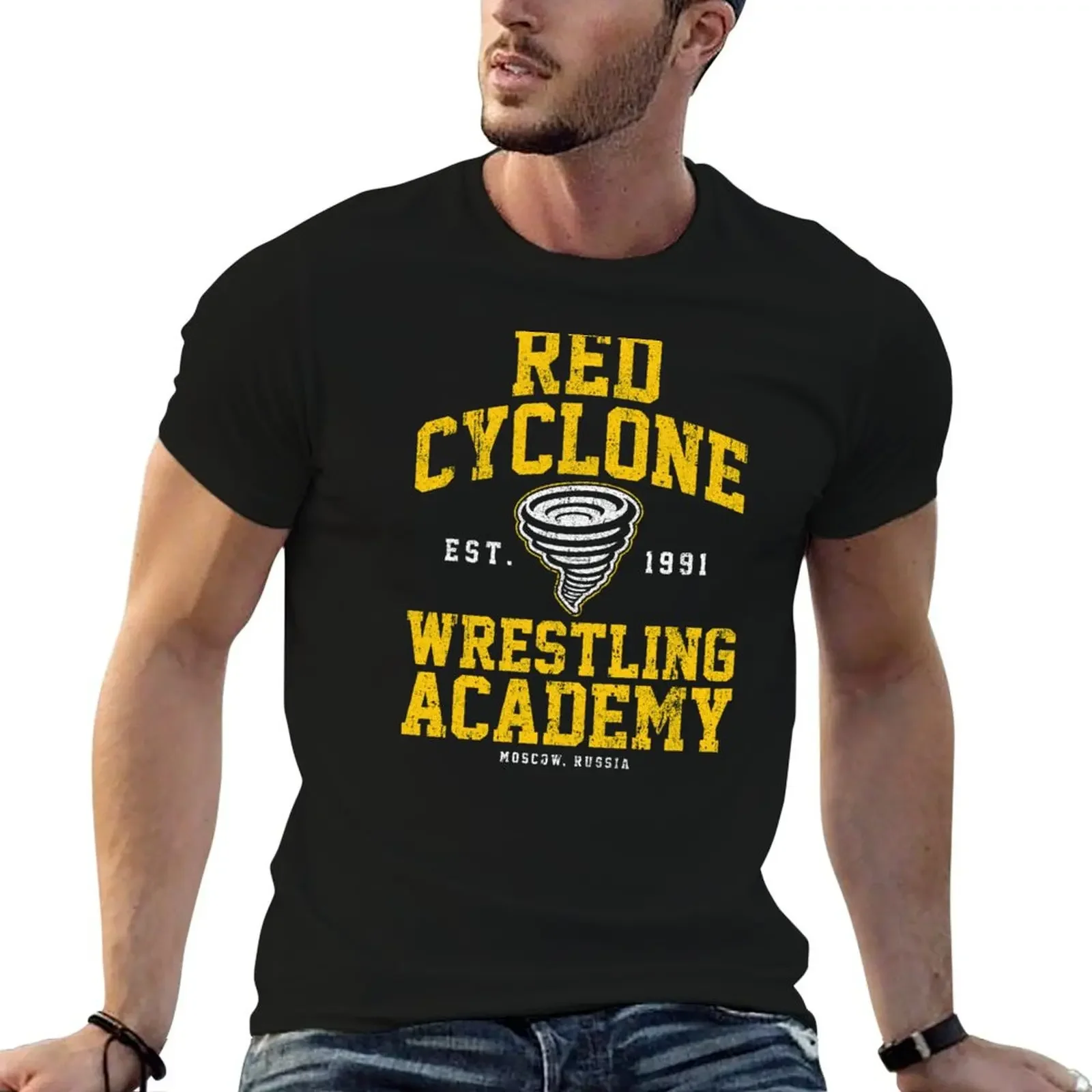 

Red Cyclone Wrestling Academy T-Shirt graphic t shirts Short sleeve tee street wear fruit of the loom mens t shirts