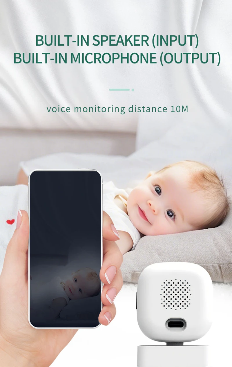 كاميرا أمان جديدة 4K FullHD WiFi مراقبة لاسلكية مع كاميرا أمان للرؤية الليلية بالأشعة تحت الحمراء كشف الحركة الصوتية ثنائية الاتجاه #3