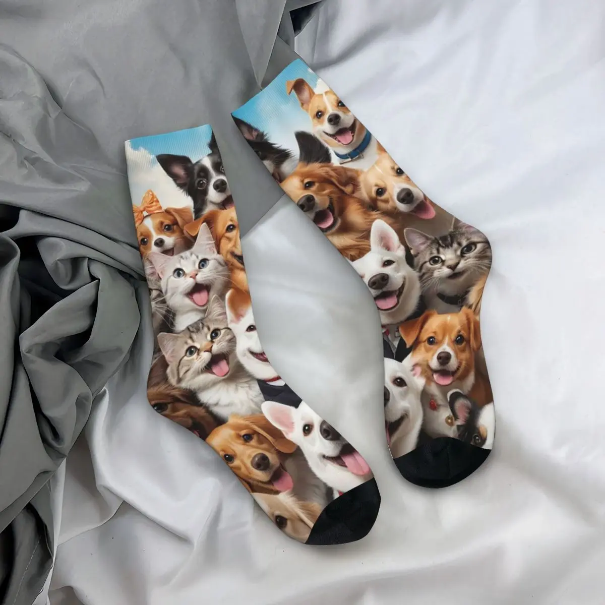 

All Seasons Crew Stockings Cute Cat And Dog Socks Harajuku Long Socks Accessories for Men Women Gifts