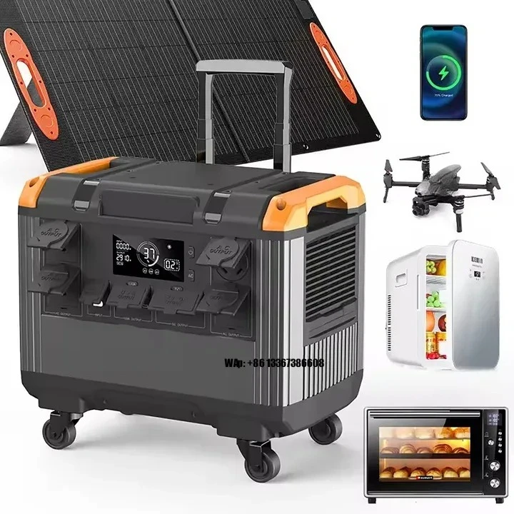 

3000 watt solar generator set with controller solar power supply station for backup outdoor camping emergency pow