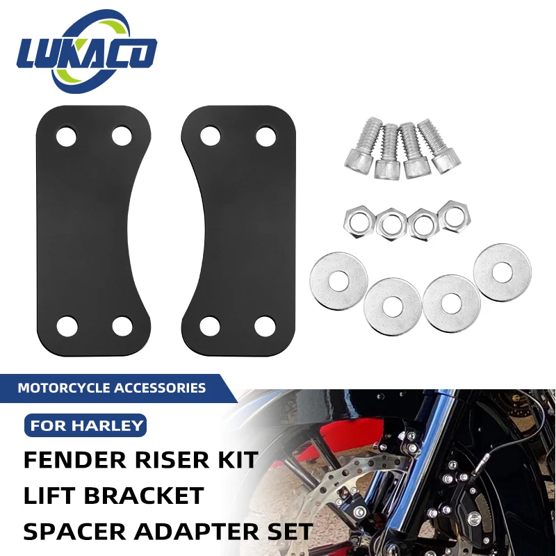 

Motorcycle Front Wheel Fender Riser Kit Lift Bracket Spacer Adapter Set Motocross Accessories For Harley Touring Model 2014-up