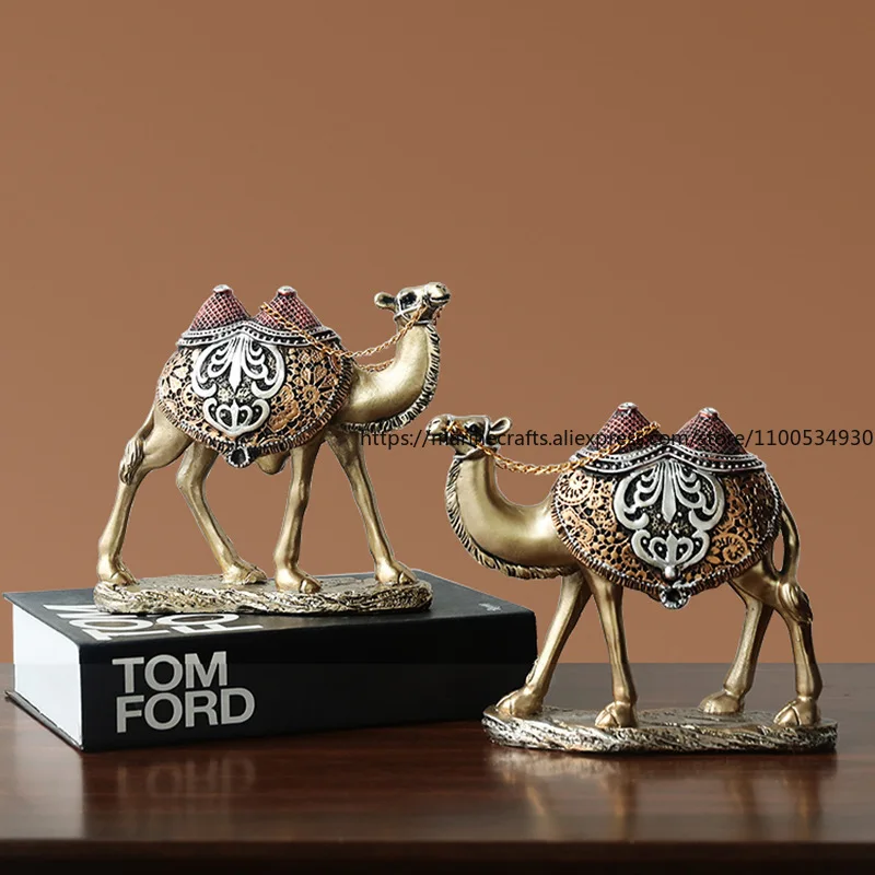 Nordic Light Luxury Creative Resin Craft Camel Animal Ornament Living Room Entrance TV Cabinet Decoration Opening Gift