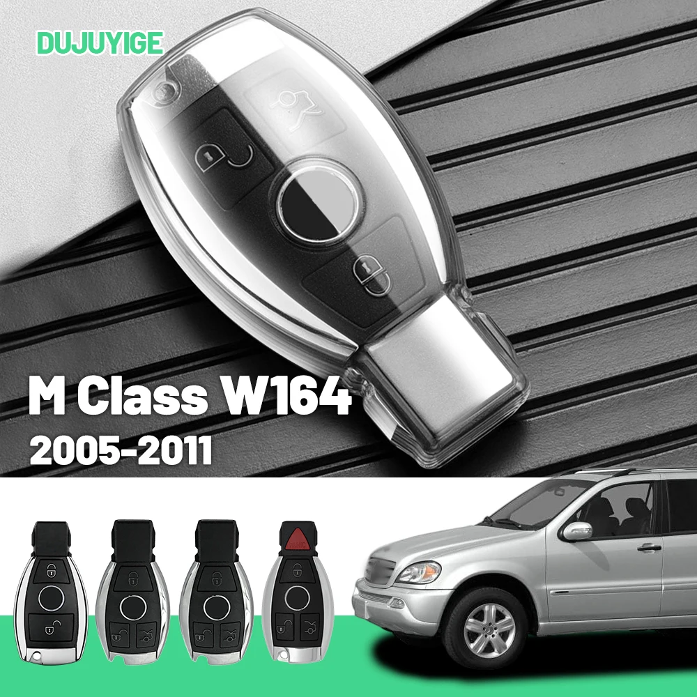 

Прозрачный чехол для автомобильного ключа из ТПУ для Mercedes-Benz M Class W164 2005-2011, защитный чехол для брелока, автоаксессуары 2006 2007 2008