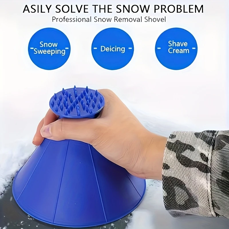 Winter car conical snow scraper, car external front snow brush, ice and snow products, circular funnel car snow sweeping tool