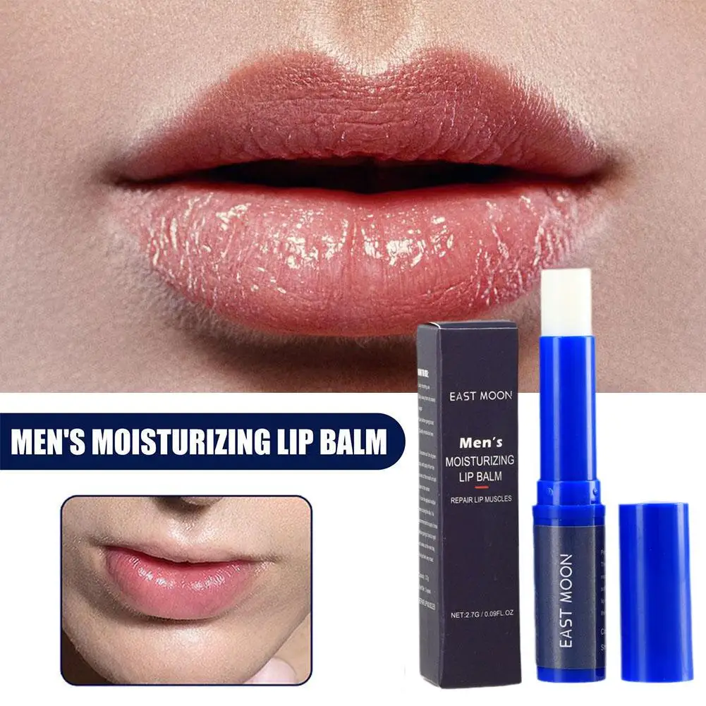 Bálsamo labial hidratante para homens, anti rachaduras, refrescante, não gorduroso, presente para homens, R2T6, 2,7g