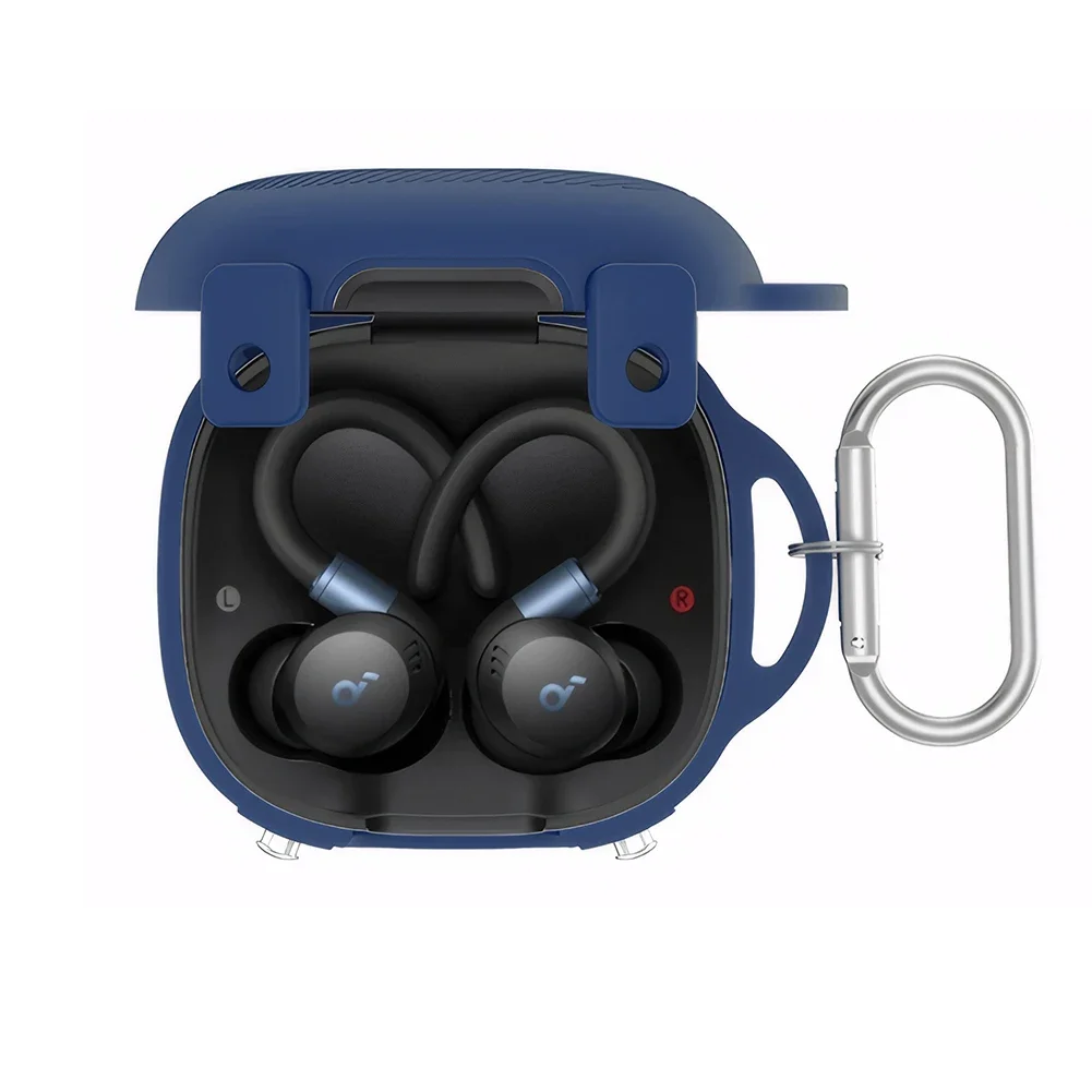 

Silicone Case Cover with Carabiner Protective Skin Case Anti-Scratch Logo Visible Design Dustproof for Anker SoundCore Sport X20