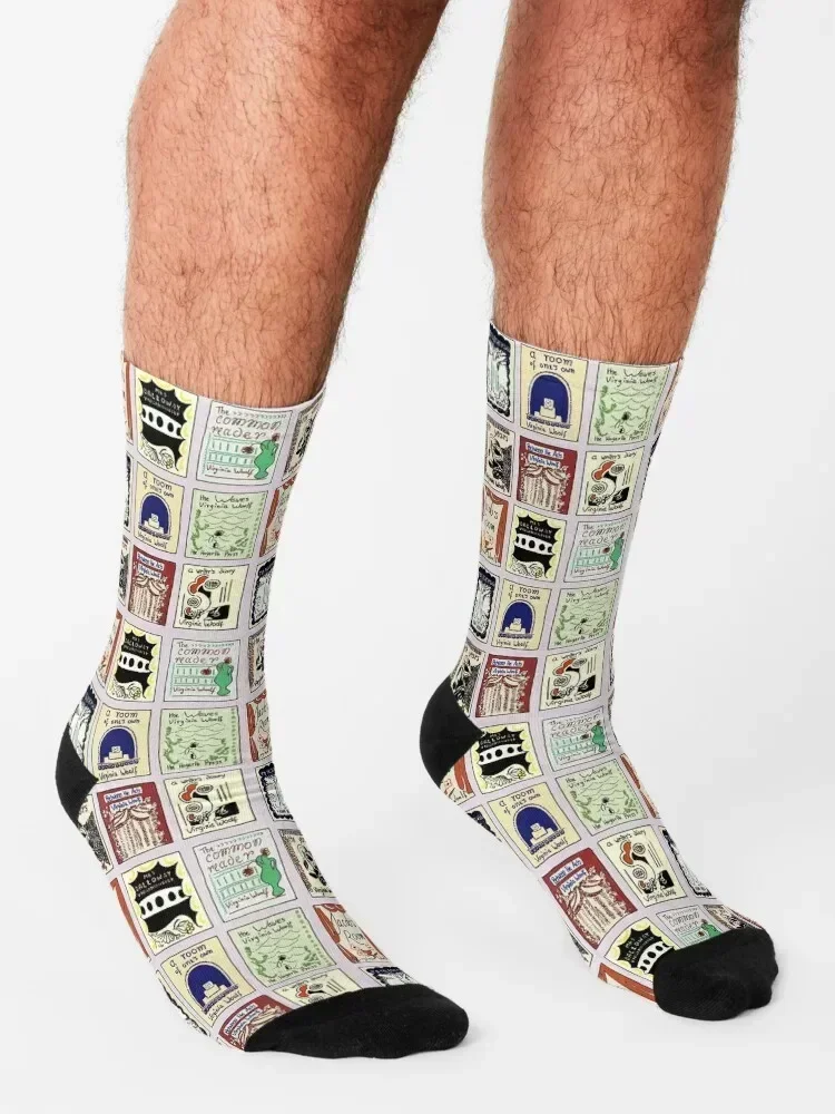 Virginia Woolf Book Covers Socks Heating sock kawaii custom sports retro Woman Socks Men's