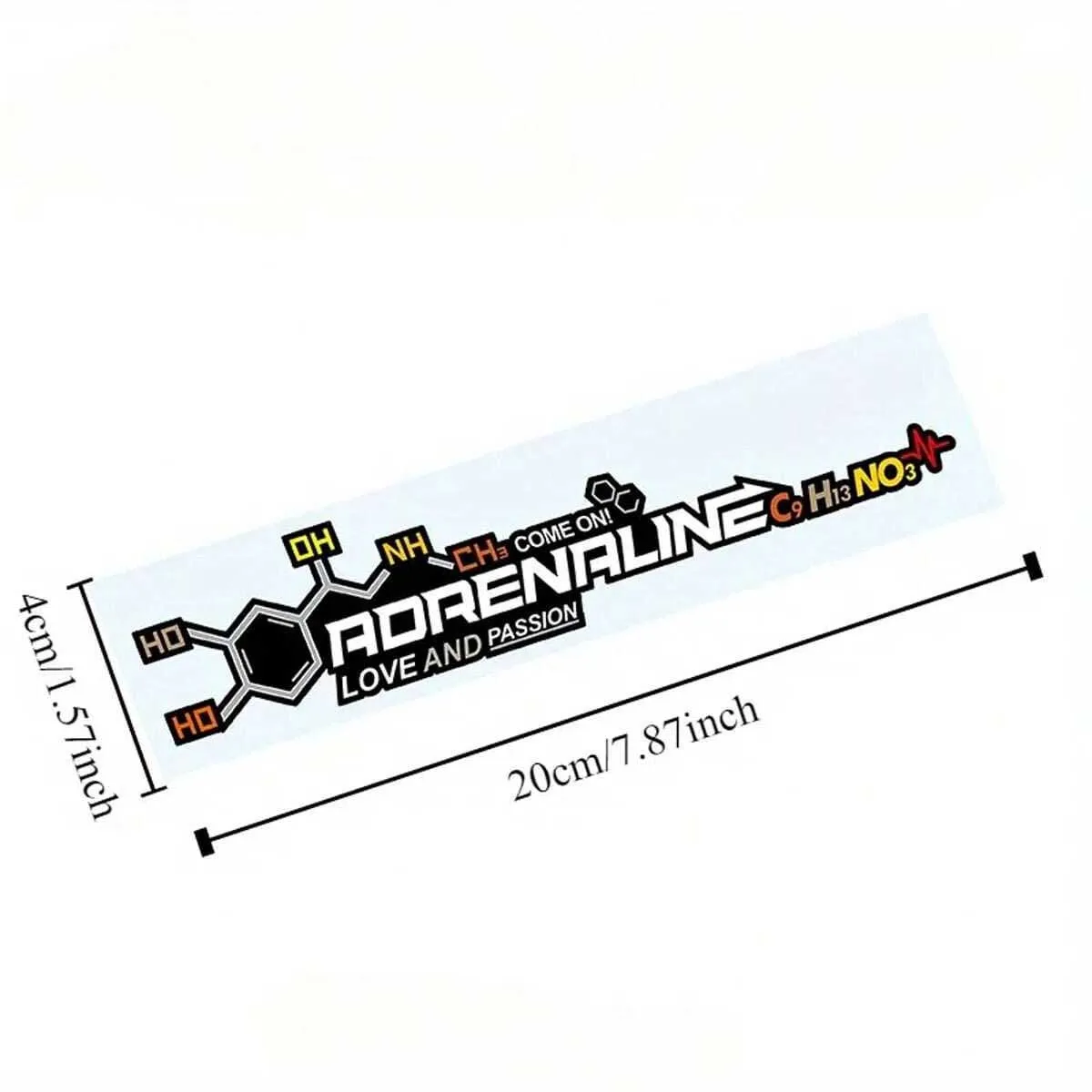 Adrenaline Molecular Formula Autoaufkleber – Love & Design, reflektierende PVC-Aufkleber für Autos, Motorräder und Windschutzscheiben – Detail 3