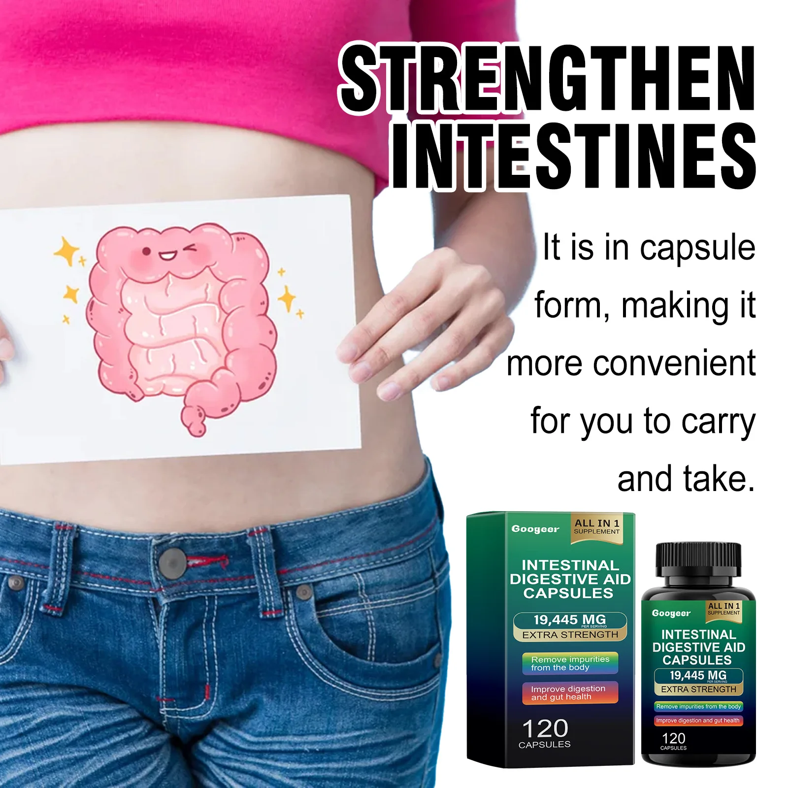 

Gut Lining Repair Capsule for Gut Health Digestion Supplement Digestive Gastric Distress, Strengthen Intestine Health