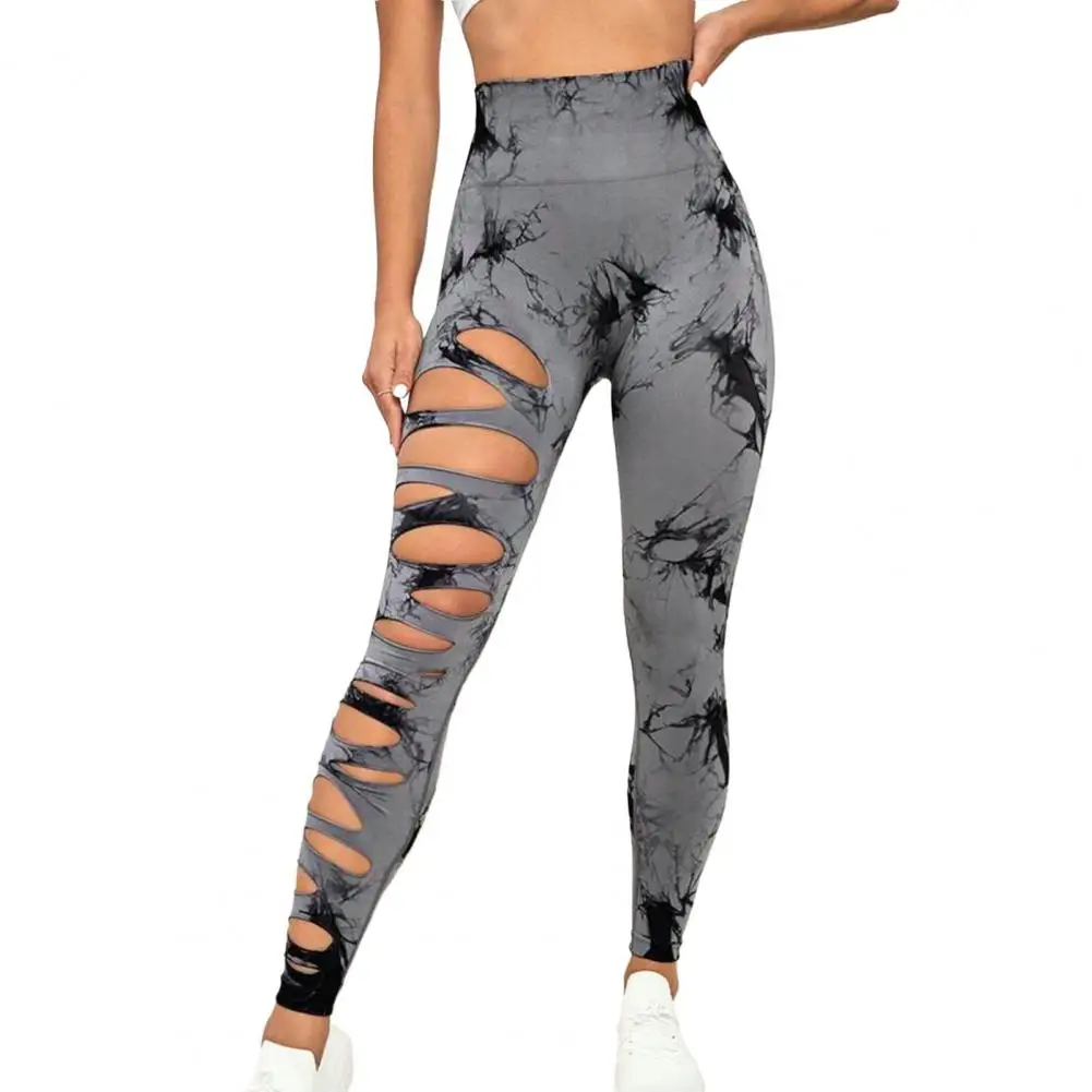 Yoga-Leggings mit hoher Taille, Po-Lifting-Yogahose, trendige Batik-Leggings für Frauen mit hoher Taille zum Laufen