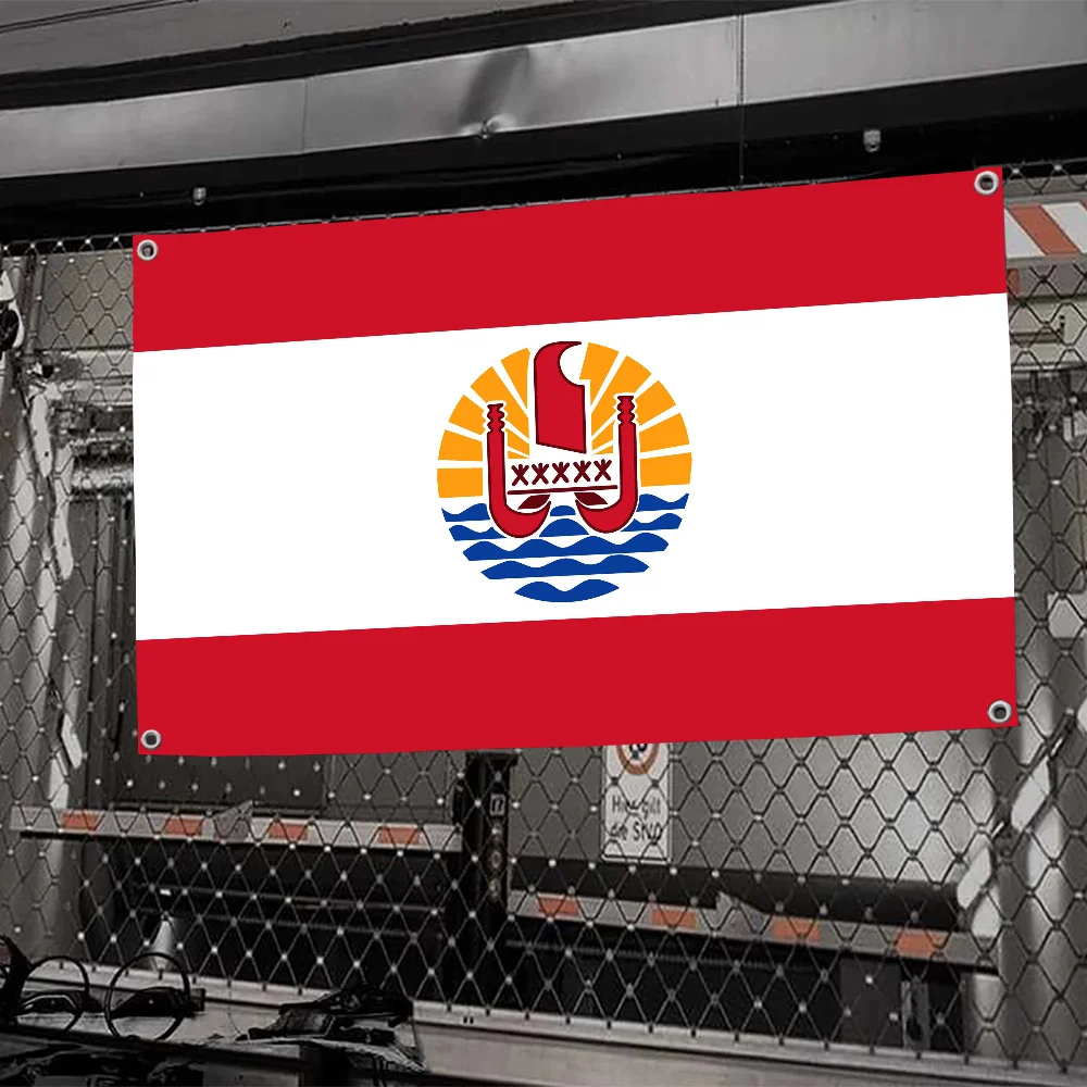 1 Stück Französisch-Polynesien-Flagge, Flaggen und Banner, Vier-Loch-Flagge, Polyester, Outdoor-Dekoration, Raumästhetik