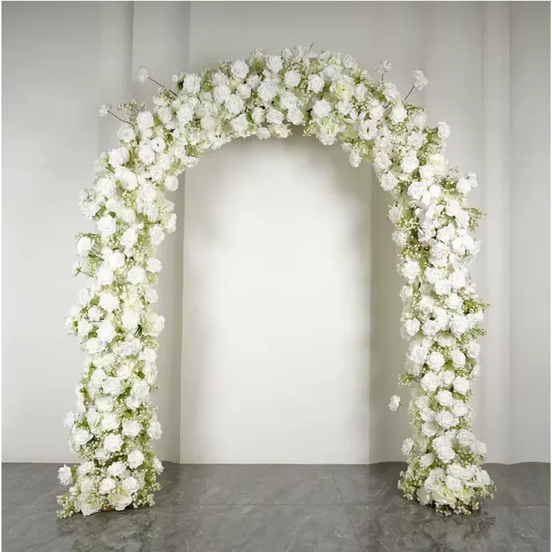 for Custom Wedding Decoration Supplies Wholesale Low Price High Quality Silk White Floral Decoration Wedding Arches