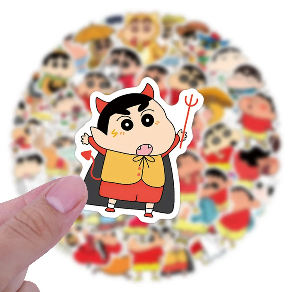 New 60pcs Shinchan Stickers Cute Cartoon Doodle Decals for DIY Crafts Fridge Laptop Skateboard Decoration