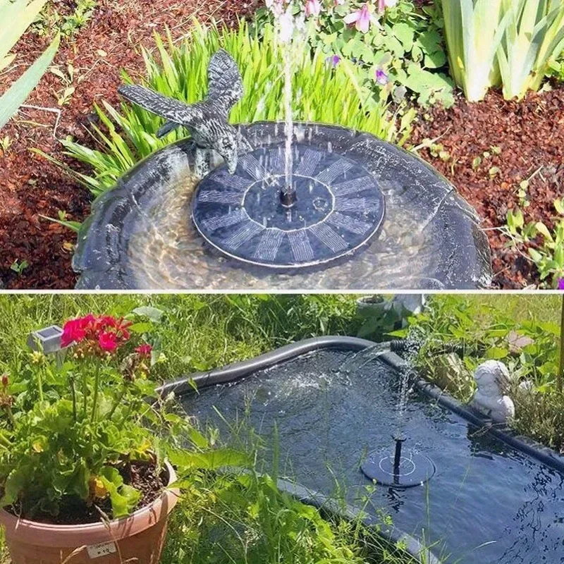 A Top Quality 13CM Solar Powered Floating Fountain Pump, Outdoor Water Floating Fountain For Garden Pond Pool Decoration