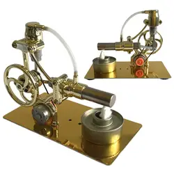 Steam Engine Model Realistic Copper Engine Metal Miniature Engine Desktop Ornament Kids Science Learning Educational Toy