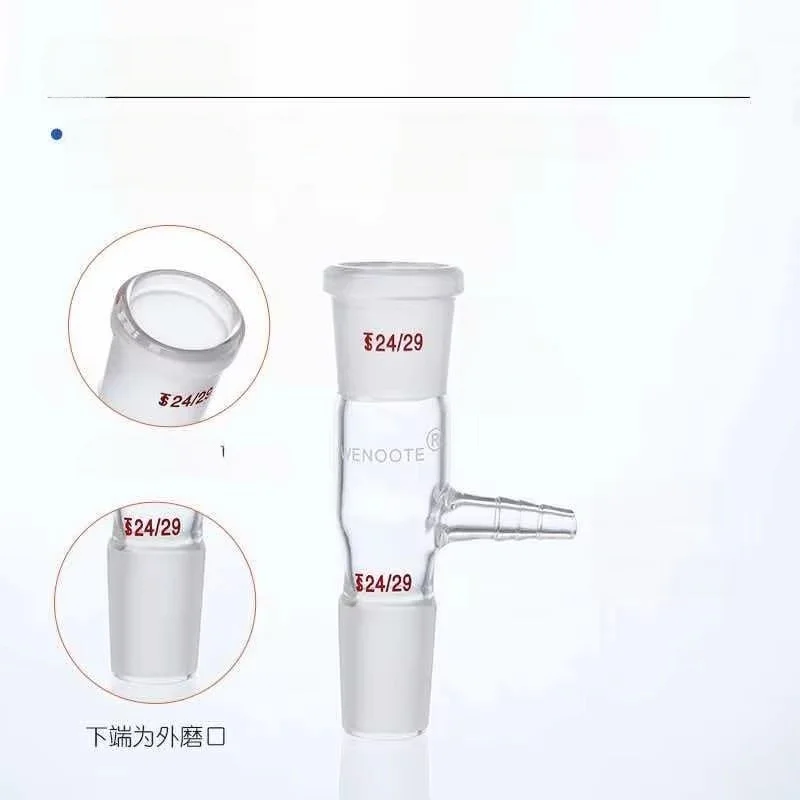Lab Glass Joint Tube - Vacuum Acceptor Tube Straight Bent Coupling Knick 14#19#24#29# Bubble Connector for Distillation Head