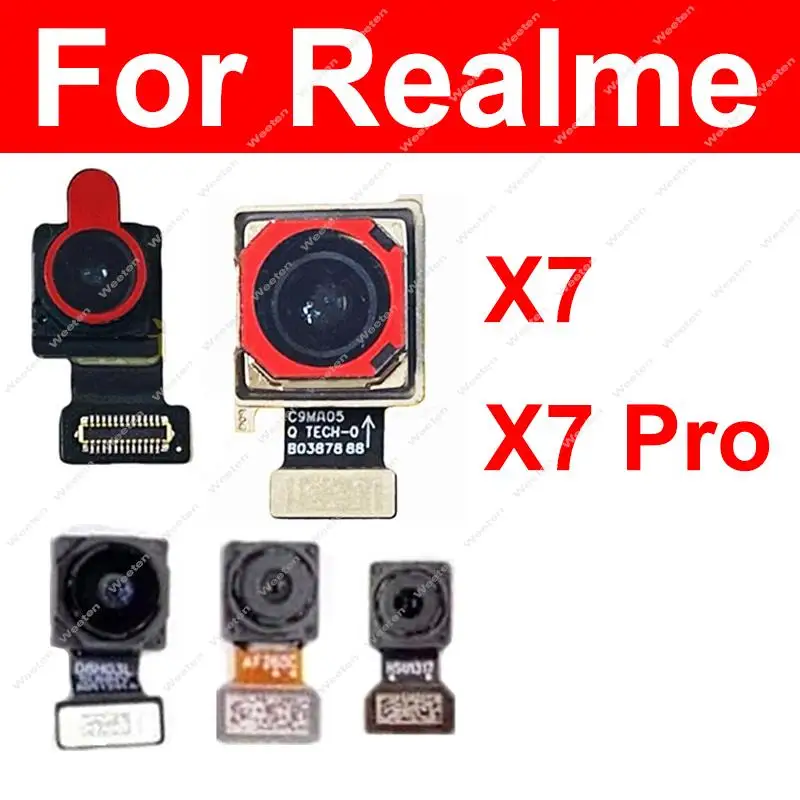 Realme X7 X7 Pro 5g 용 후면 전면 카메라, 전면 셀카 페이싱, 후면 메인 카메라, 플렉스 케이블, 교체 부품