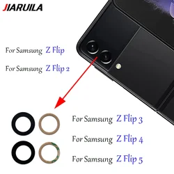NEW For Samsung Z Flip 2 3 4 5 6 Camera Glass Lens Back Rear Camera Glass Lens with Glue Ahesive Replacement Repair Spare Parts