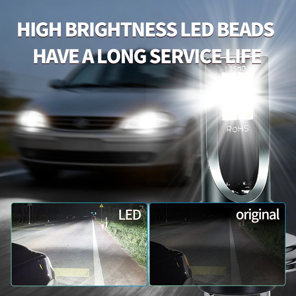 2 Stück H7 LED-Scheinwerfer Nebelscheinwerfer DRL-Birnen 6000K 3030-Chipsets 12 Chips Plug-and-Play für Auto-Scheinwerfer Nebellampen – Detail 3