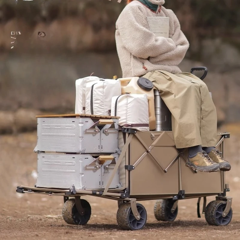 

Camper light aluminum alloy Pro outdoor folding oversized camp trolley children can lie down S14